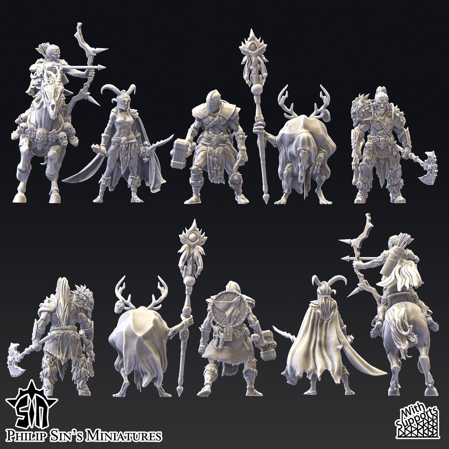 Miniatura La Banda de los Juramentados Reinos del Caos resina 32mm sin pintar - Drakholm
