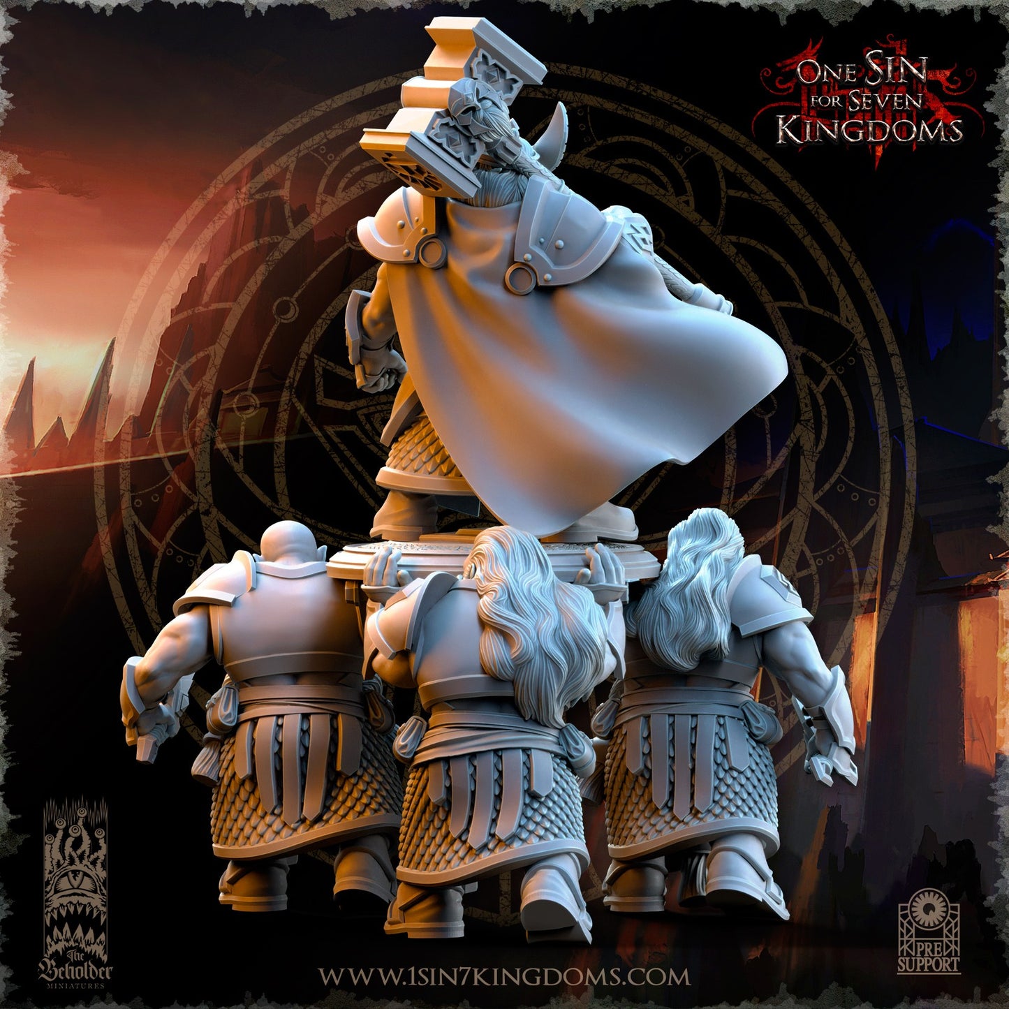 Miniatura Throngrim Rey del Corazón de la Montaña Enanos resina 32mm sin pintar - Drakholm