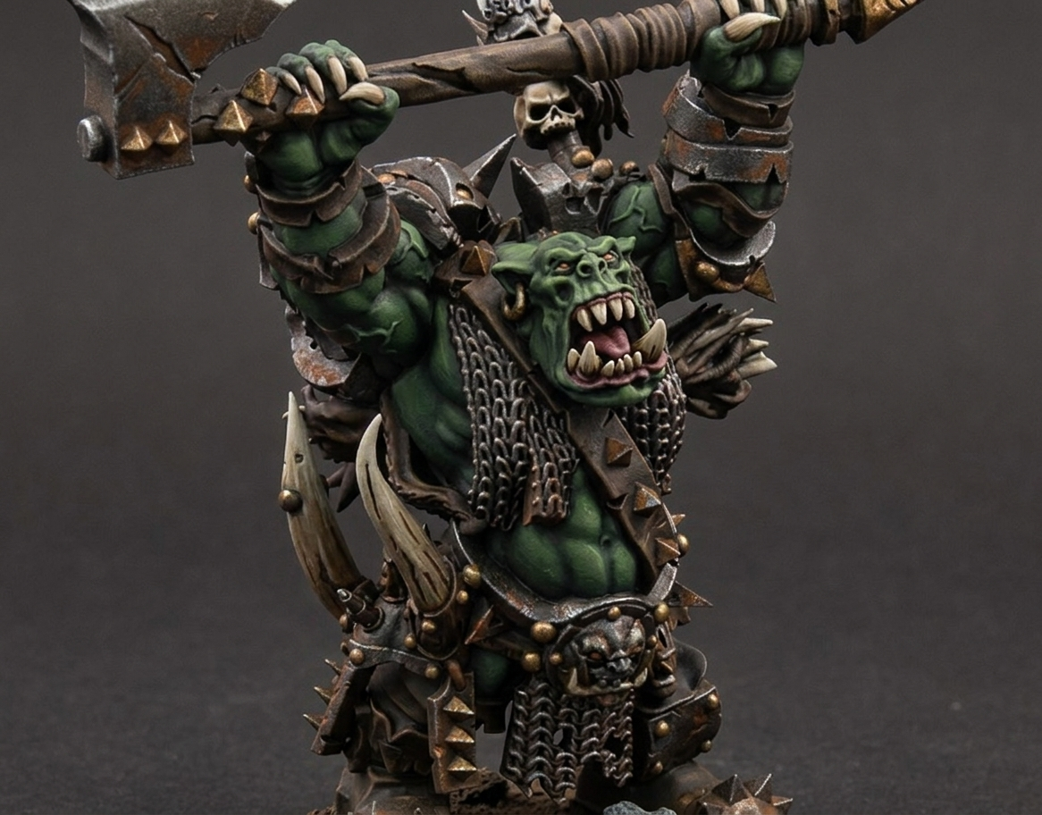 Senor de la Guerra Orco Triunfante · miniatura de resina 28 mm · Orcos y Goblins · Drakholm