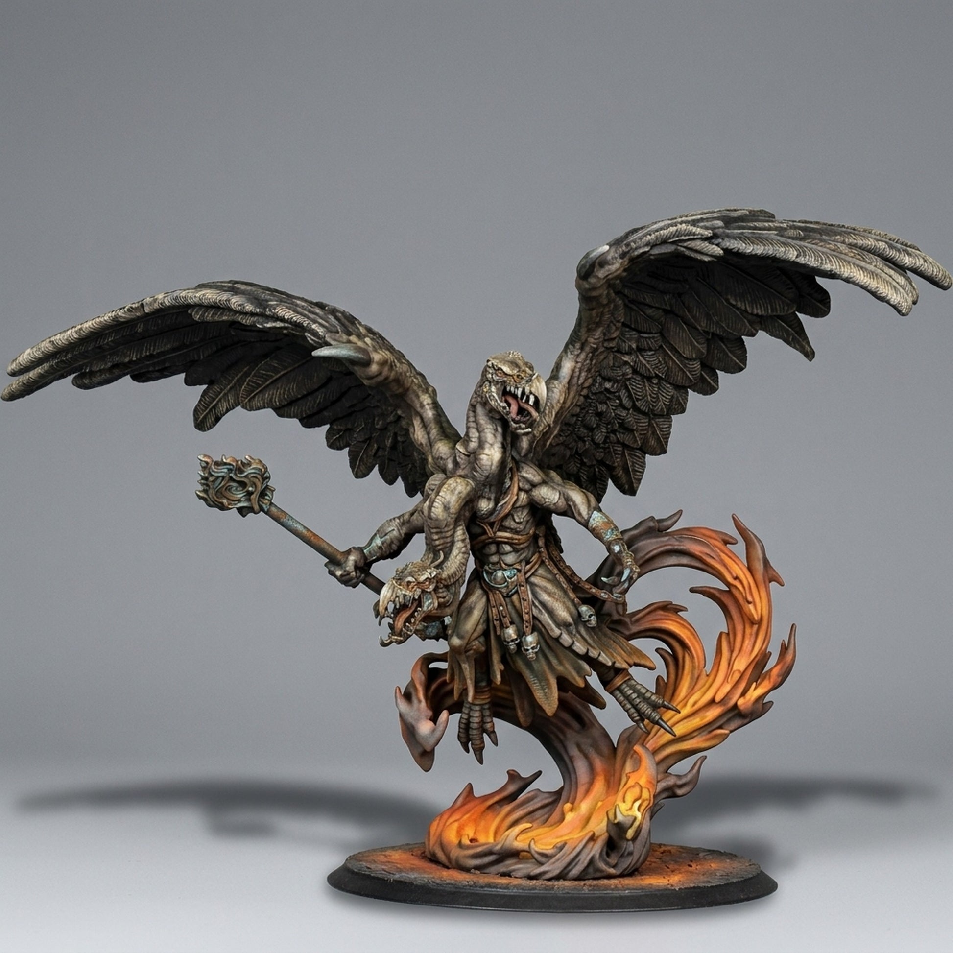 Miniatura Gran Demonio Bicéfalo del Cambio Reinos del Caos resina 32mm sin pintar - Drakholm