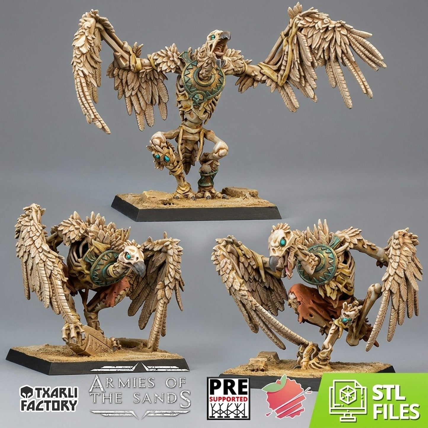 Miniatura Buitres No-Muertos Reyes Funerarios resina 32mm sin pintar - Drakholm