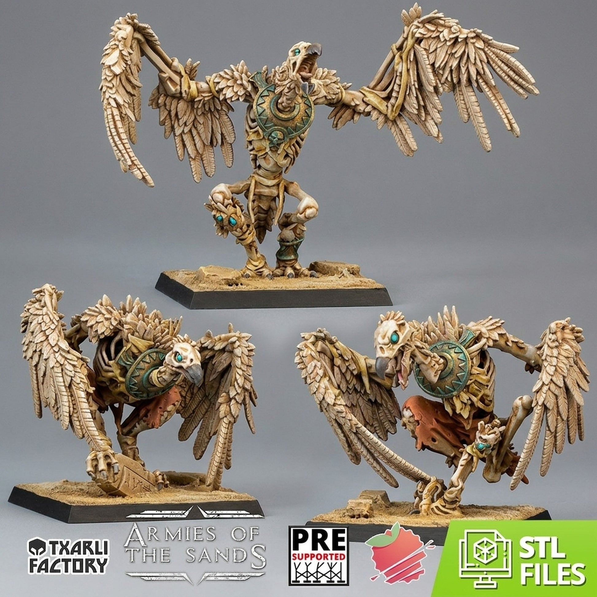 Miniatura Buitres No-Muertos Reyes Funerarios resina 32mm sin pintar - Drakholm