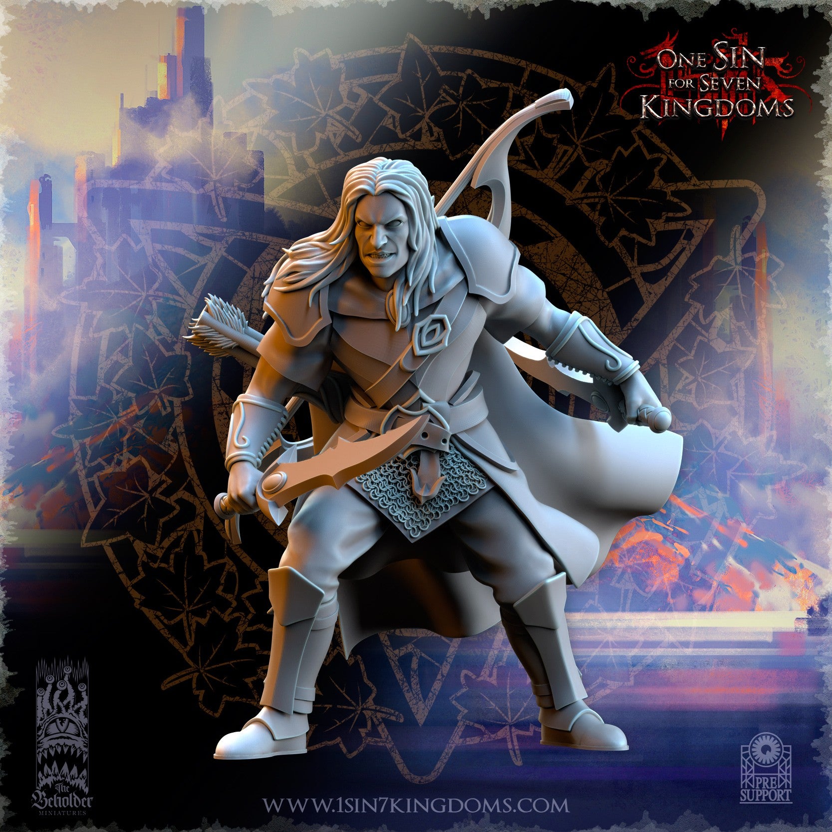 Miniatura Usunaar capitán de las sombras Altos Elfos resina 32mm sin pintar - Drakholm