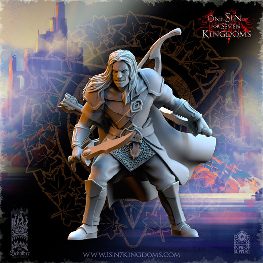 Miniatura Usunaar capitán de las sombras Altos Elfos resina 32mm sin pintar - Drakholm