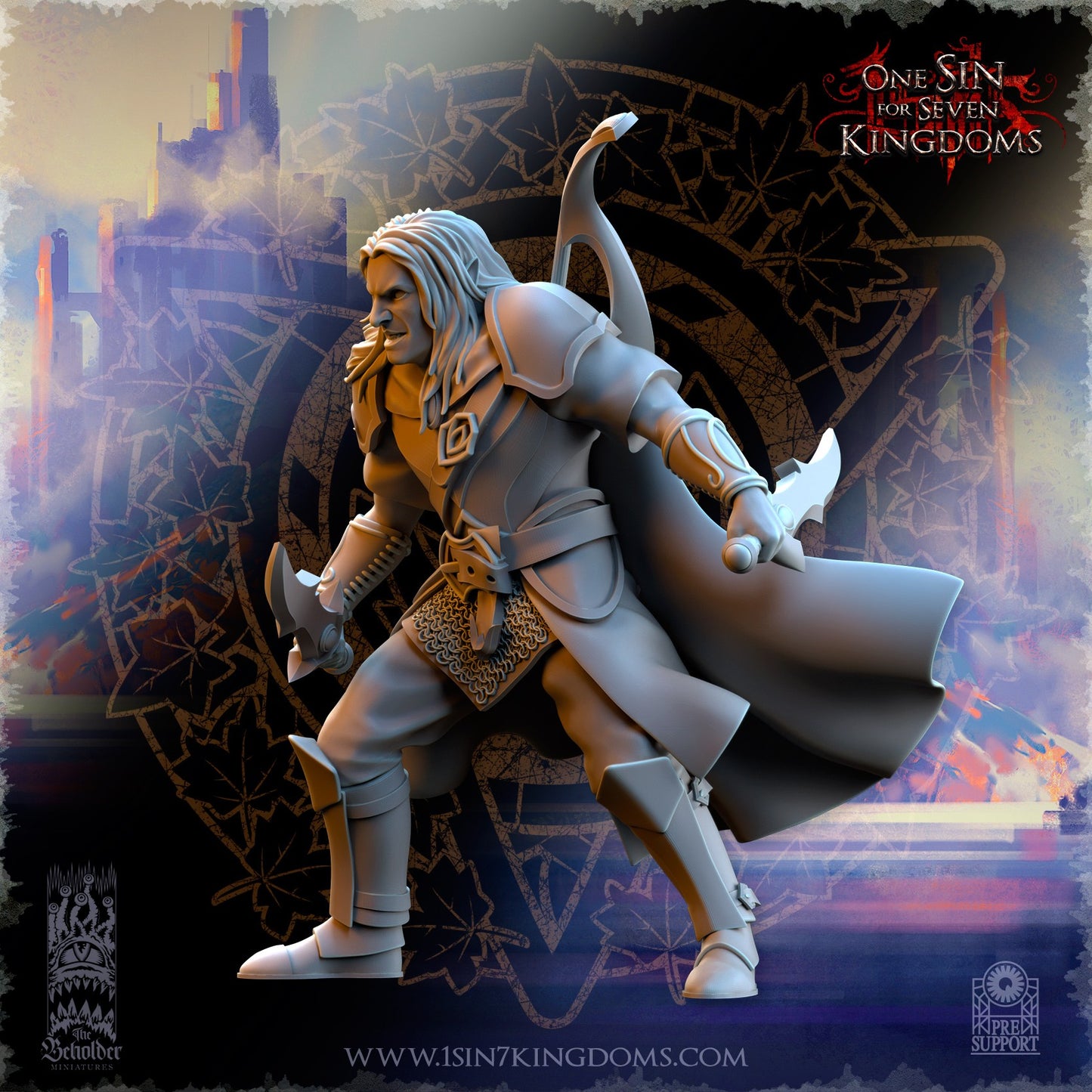 Miniatura Usunaar capitán de las sombras Altos Elfos resina 32mm sin pintar - Drakholm