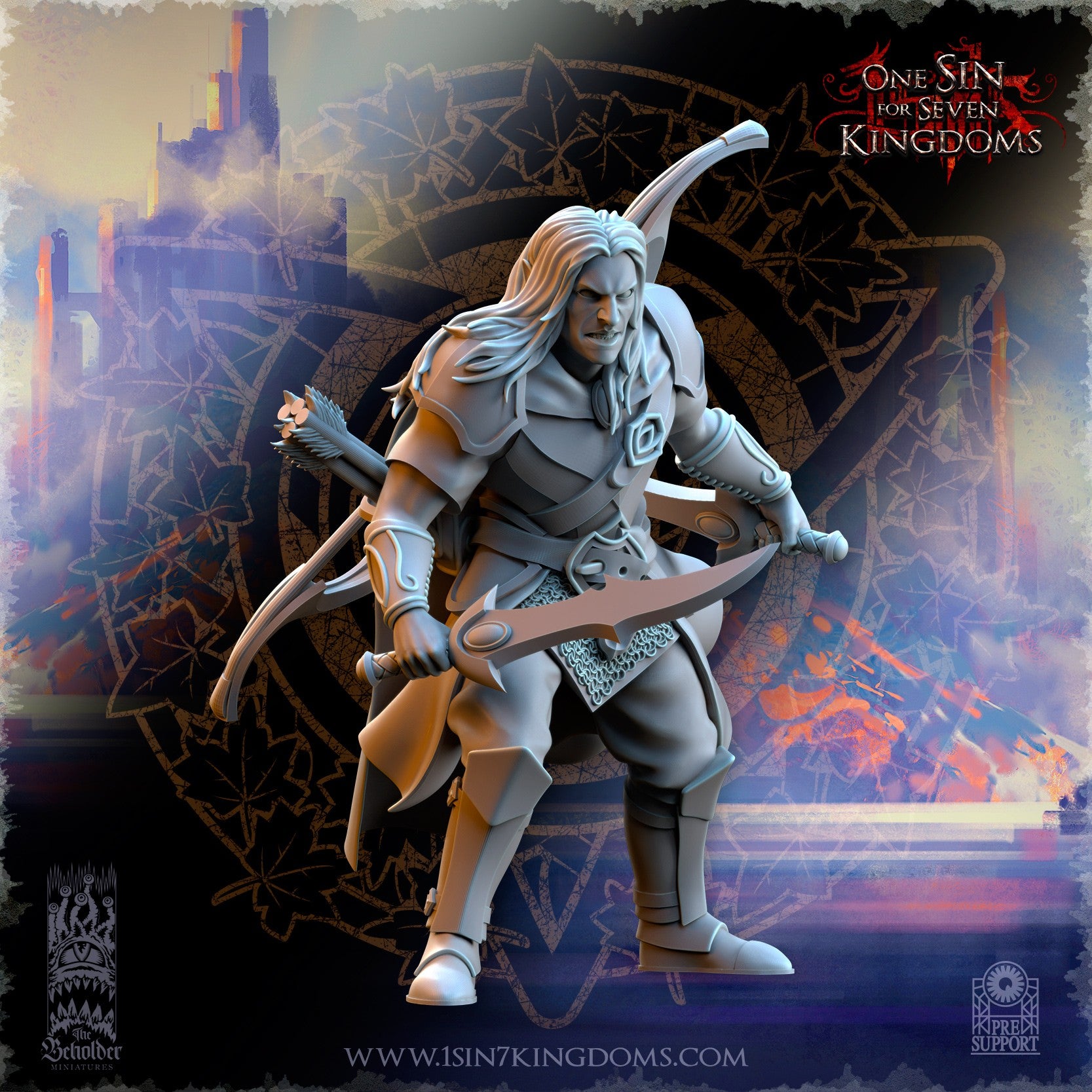 Miniatura Usunaar capitán de las sombras Altos Elfos resina 32mm sin pintar - Drakholm