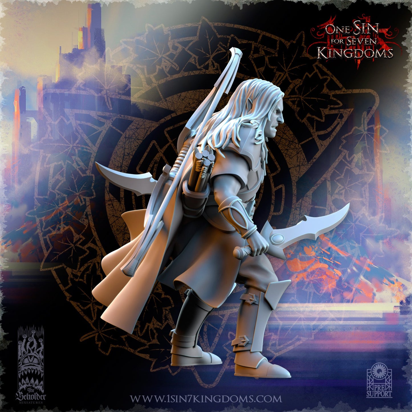 Miniatura Usunaar capitán de las sombras Altos Elfos resina 32mm sin pintar - Drakholm