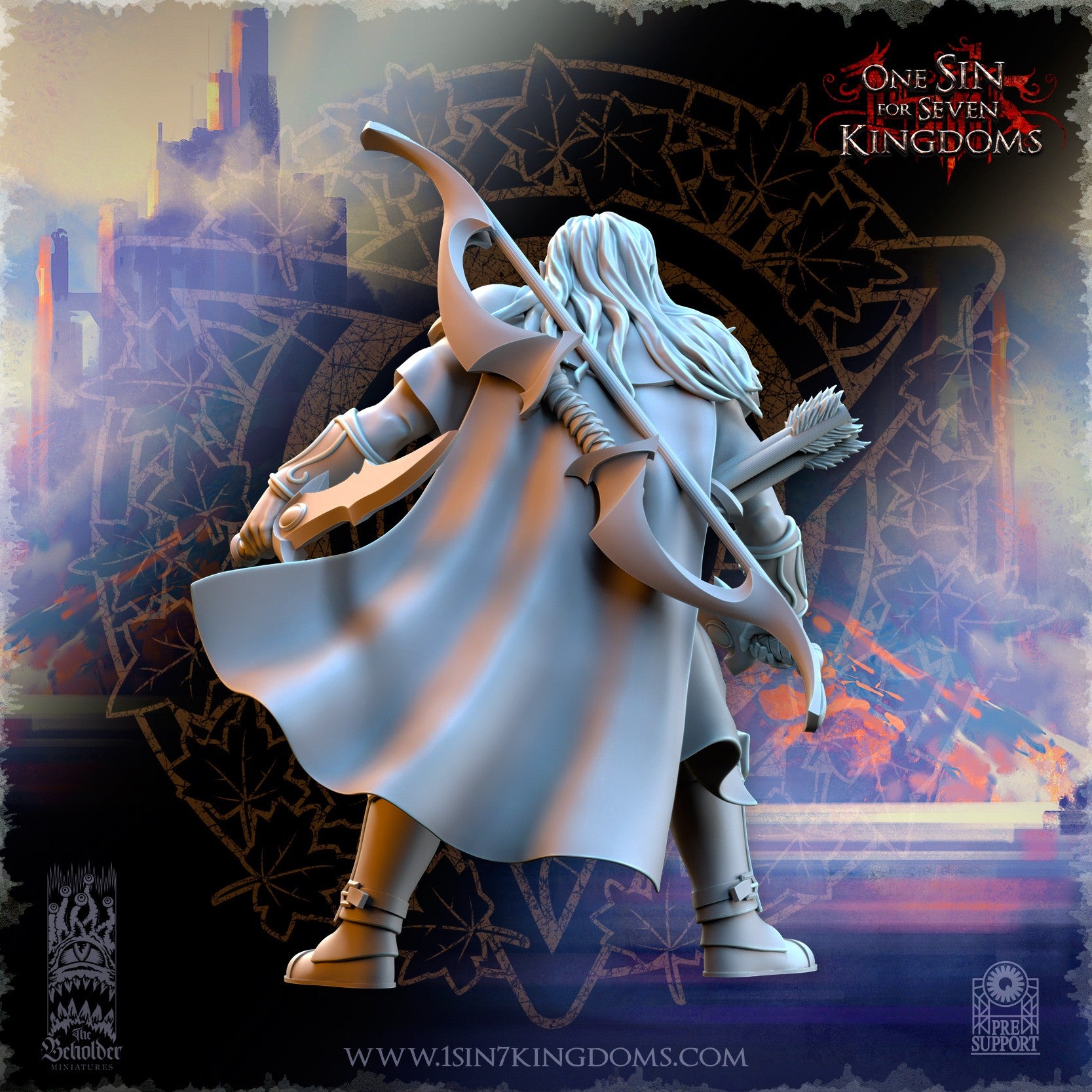 Miniatura Usunaar capitán de las sombras Altos Elfos resina 32mm sin pintar - Drakholm