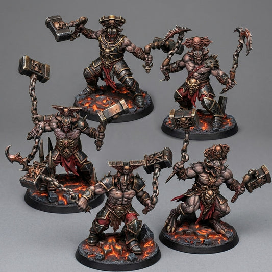 Miniatura Los Mercaderes de la Muerte Reinos del Caos resina 32mm sin pintar - Drakholm