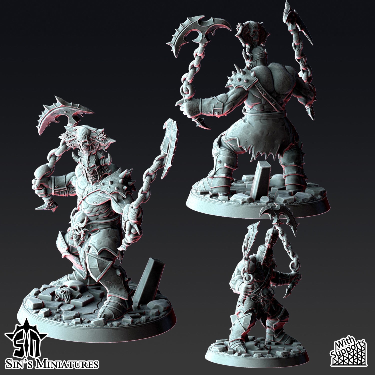 Miniatura Los Mercaderes de la Muerte Reinos del Caos resina 32mm sin pintar - Drakholm
