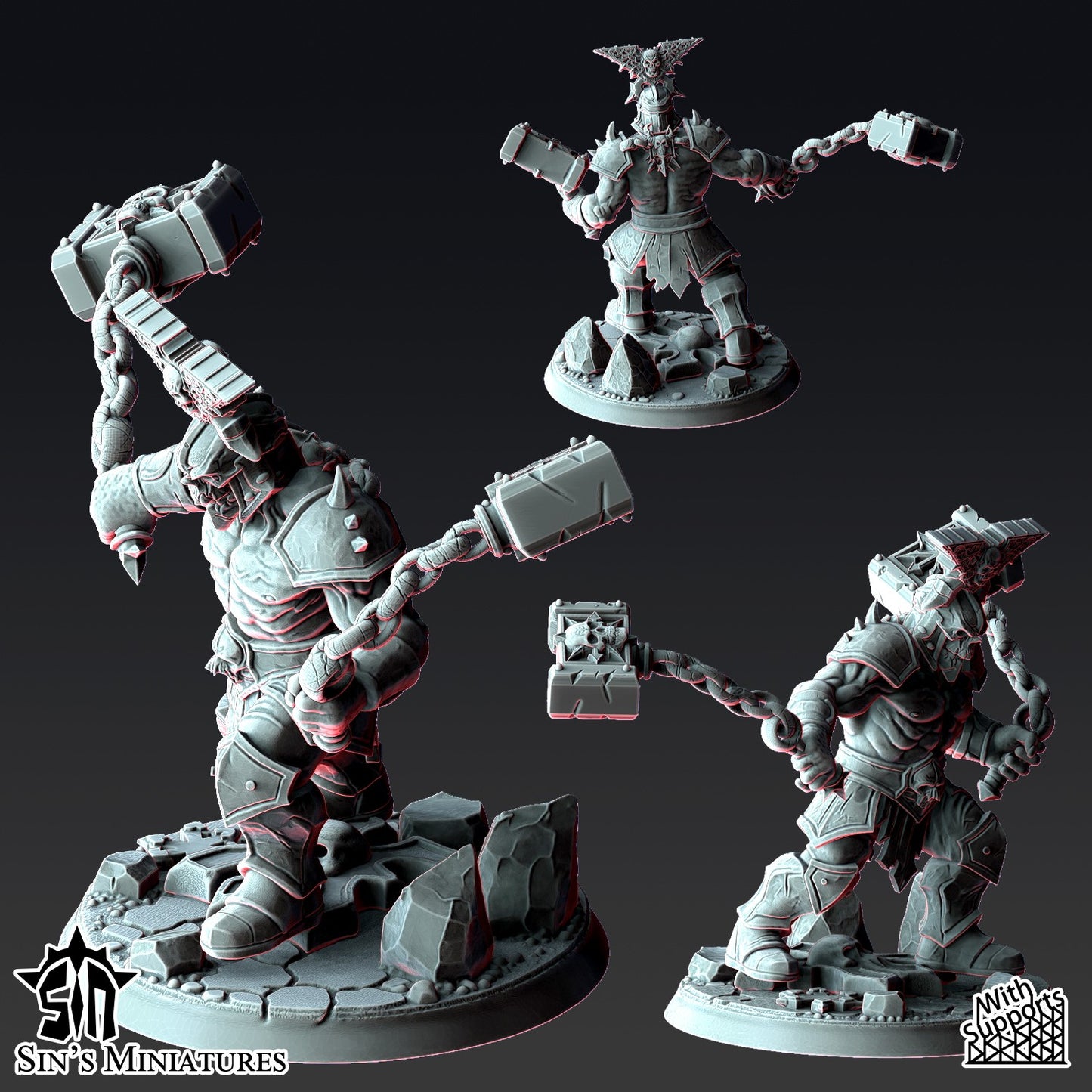 Miniatura Los Mercaderes de la Muerte Reinos del Caos resina 32mm sin pintar - Drakholm