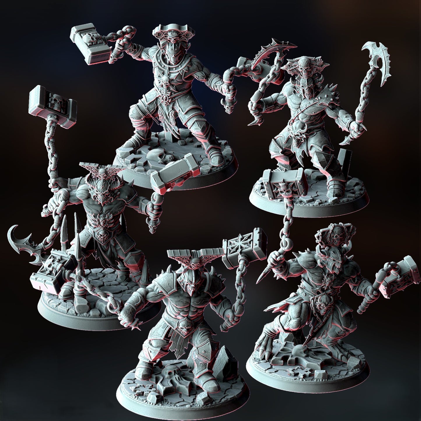 Miniatura Los Mercaderes de la Muerte Reinos del Caos resina 32mm sin pintar - Drakholm