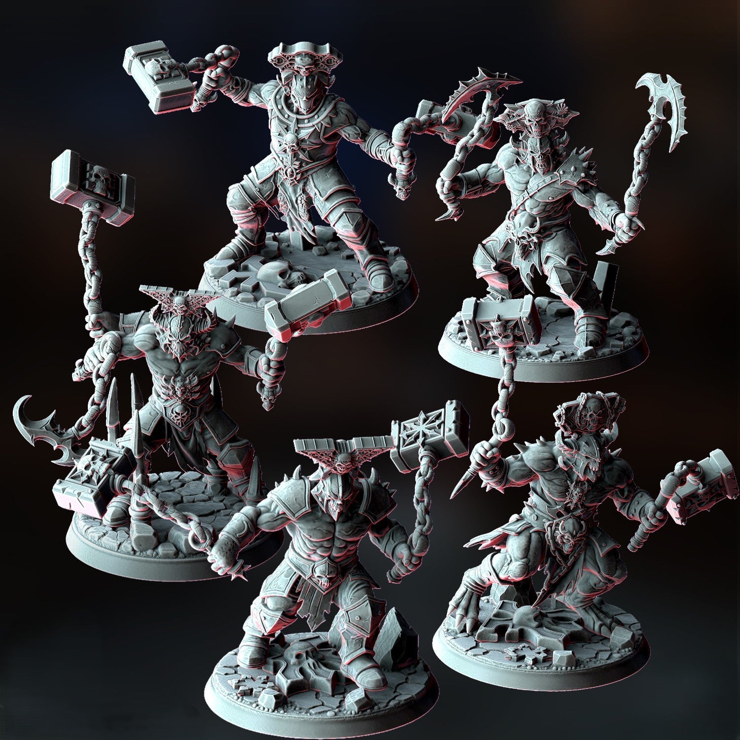 Miniatura Los Mercaderes de la Muerte Reinos del Caos resina 32mm sin pintar - Drakholm