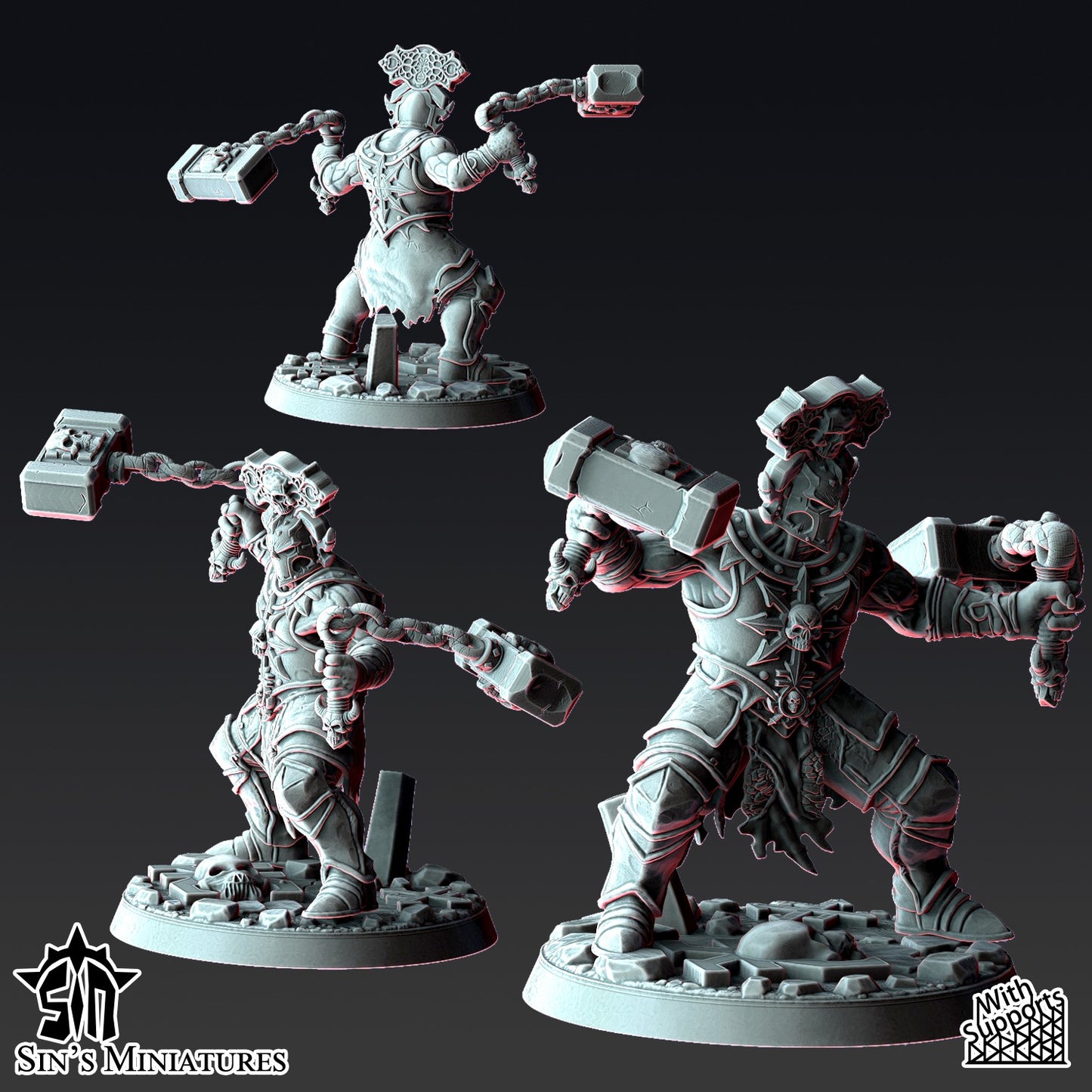 Miniatura Los Mercaderes de la Muerte Reinos del Caos resina 32mm sin pintar - Drakholm