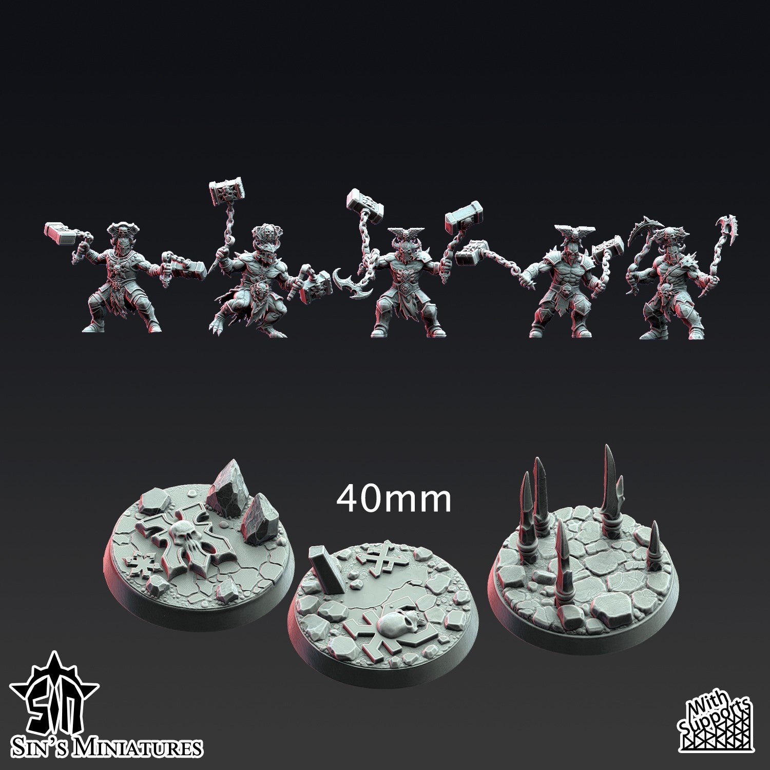 Miniatura Los Mercaderes de la Muerte Reinos del Caos resina 32mm sin pintar - Drakholm