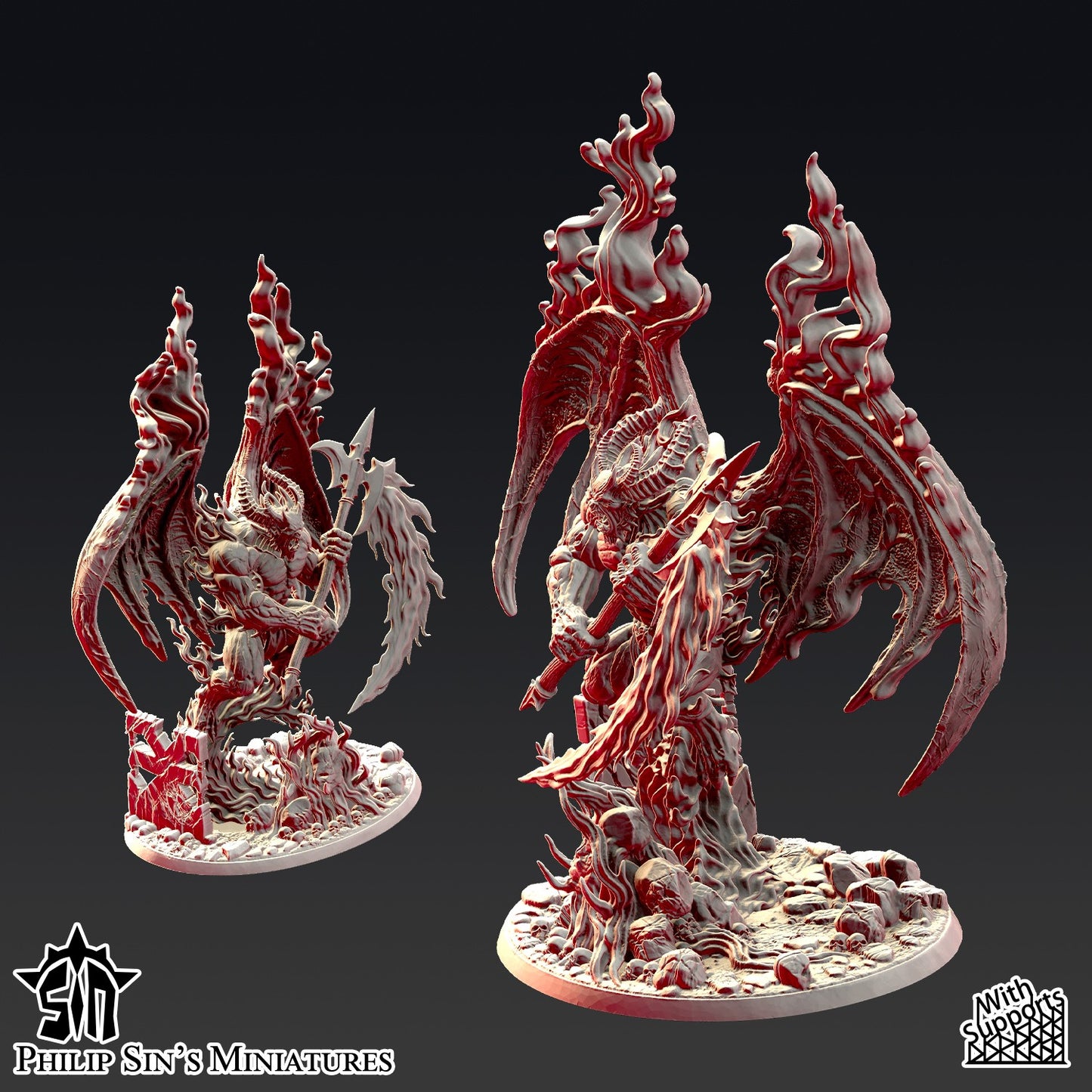 Miniatura Gran Demonio de la Ira Insensata Reinos del Caos resina 32mm sin pintar - Drakholm