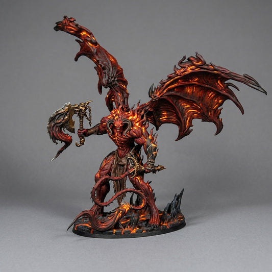 Miniatura Gran Demonio de la Furia Desatada Reinos del Caos resina 32mm sin pintar - Drakholm