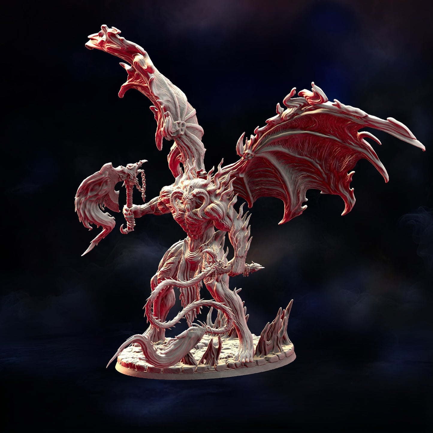 Miniatura Gran Demonio de la Furia Desatada Reinos del Caos resina 32mm sin pintar - Drakholm
