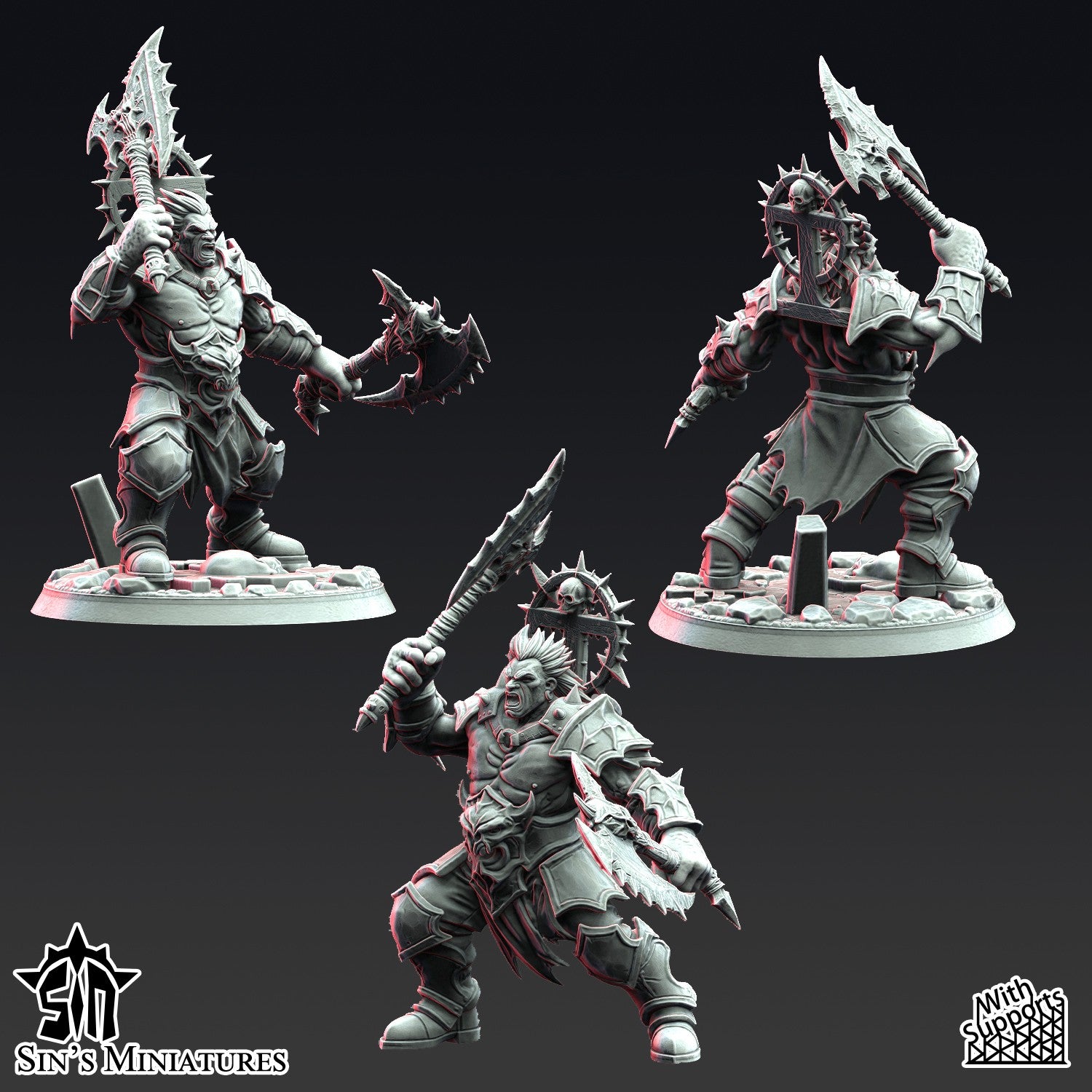 Miniatura Los Segadores de Calaveras Reinos del Caos resina 32mm sin pintar - Drakholm