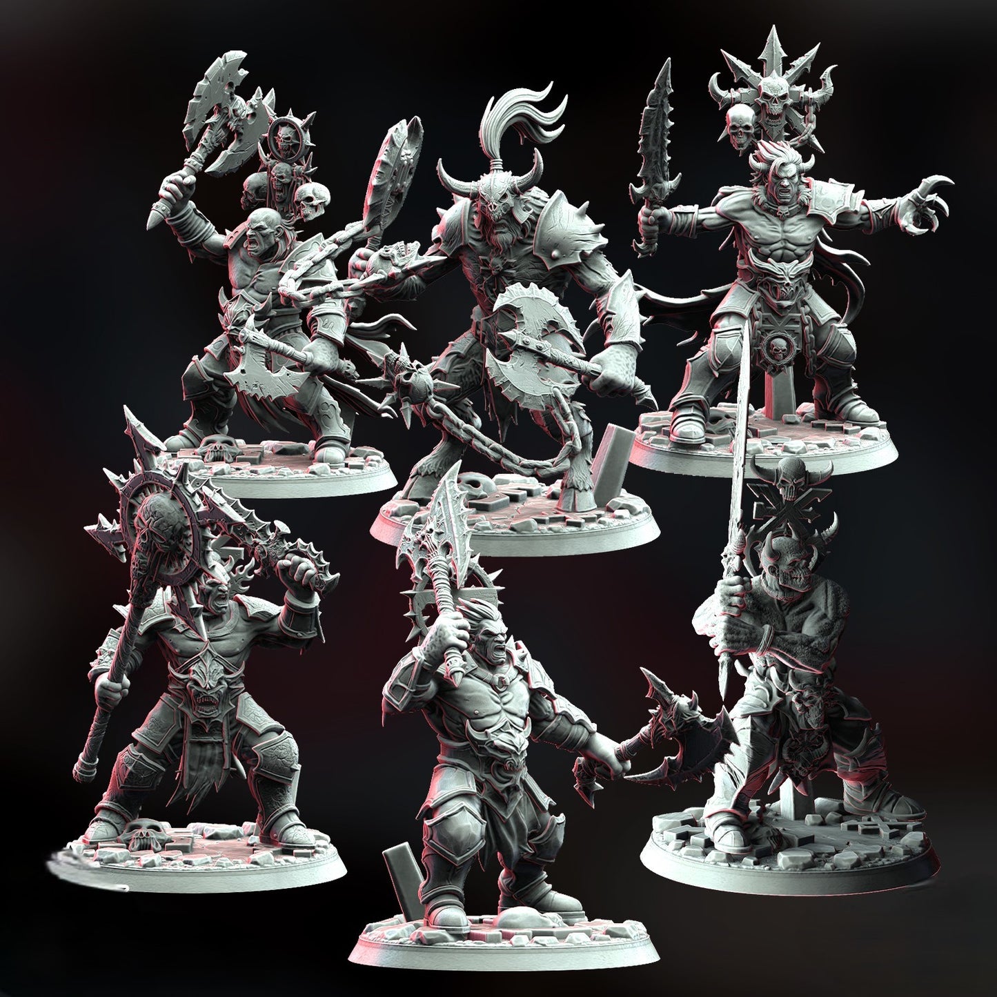 Miniatura Los Segadores de Calaveras Reinos del Caos resina 32mm sin pintar - Drakholm