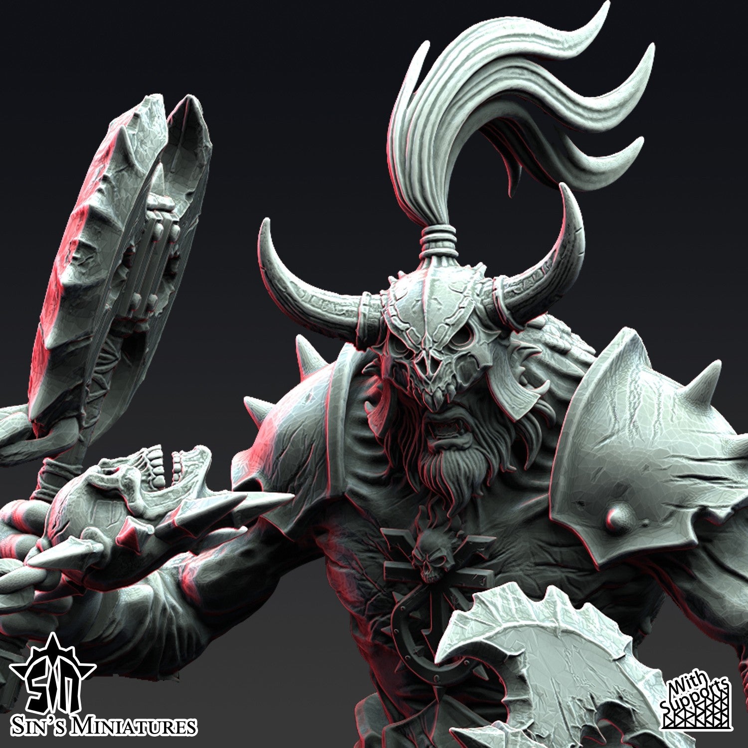 Miniatura Los Segadores de Calaveras Reinos del Caos resina 32mm sin pintar - Drakholm