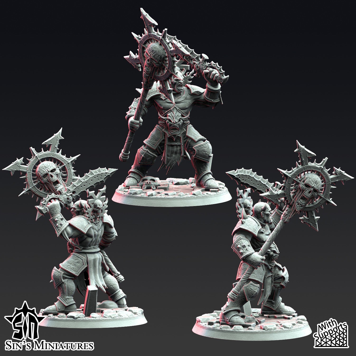Miniatura Los Segadores de Calaveras Reinos del Caos resina 32mm sin pintar - Drakholm
