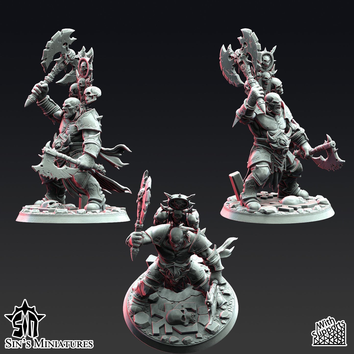 Miniatura Los Segadores de Calaveras Reinos del Caos resina 32mm sin pintar - Drakholm
