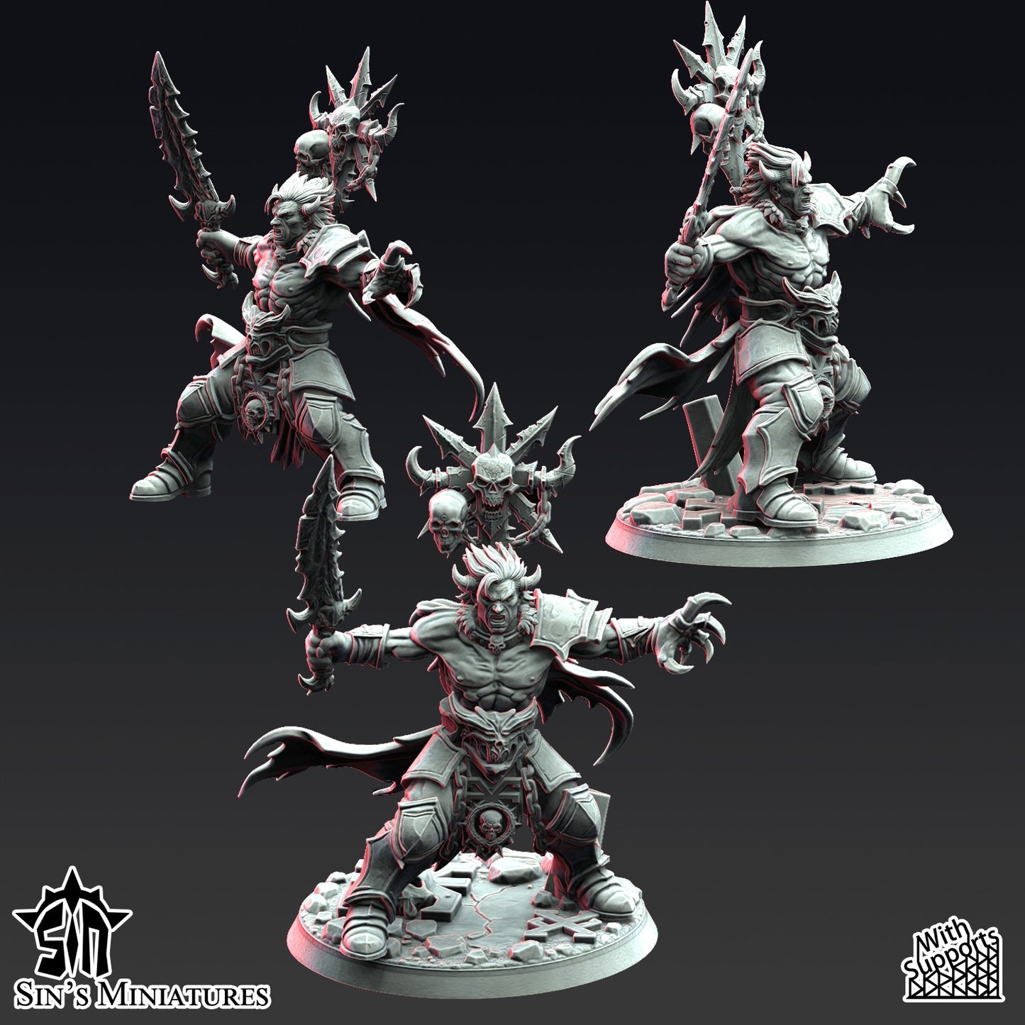Miniatura Los Segadores de Calaveras Reinos del Caos resina 32mm sin pintar - Drakholm