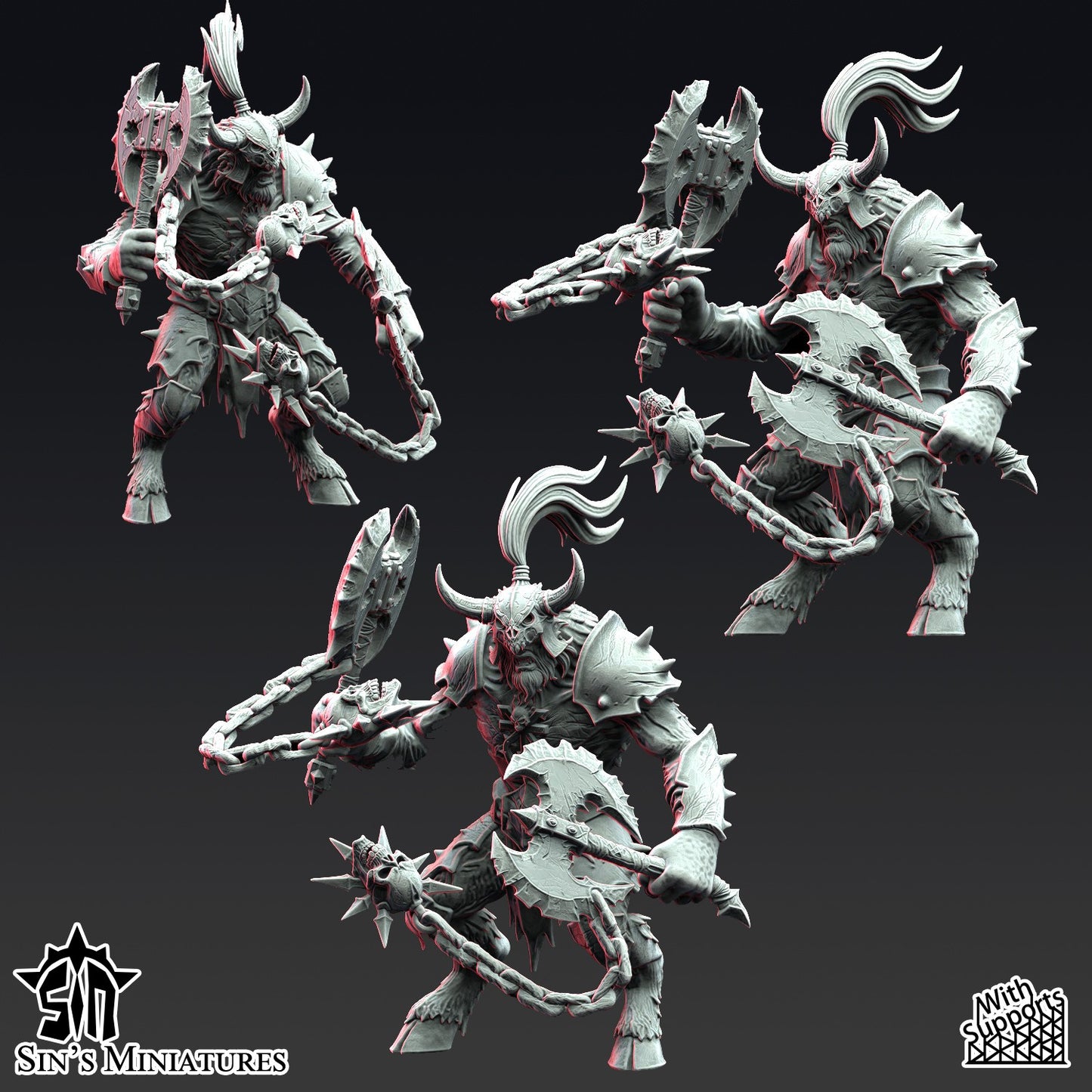 Miniatura Los Segadores de Calaveras Reinos del Caos resina 32mm sin pintar - Drakholm