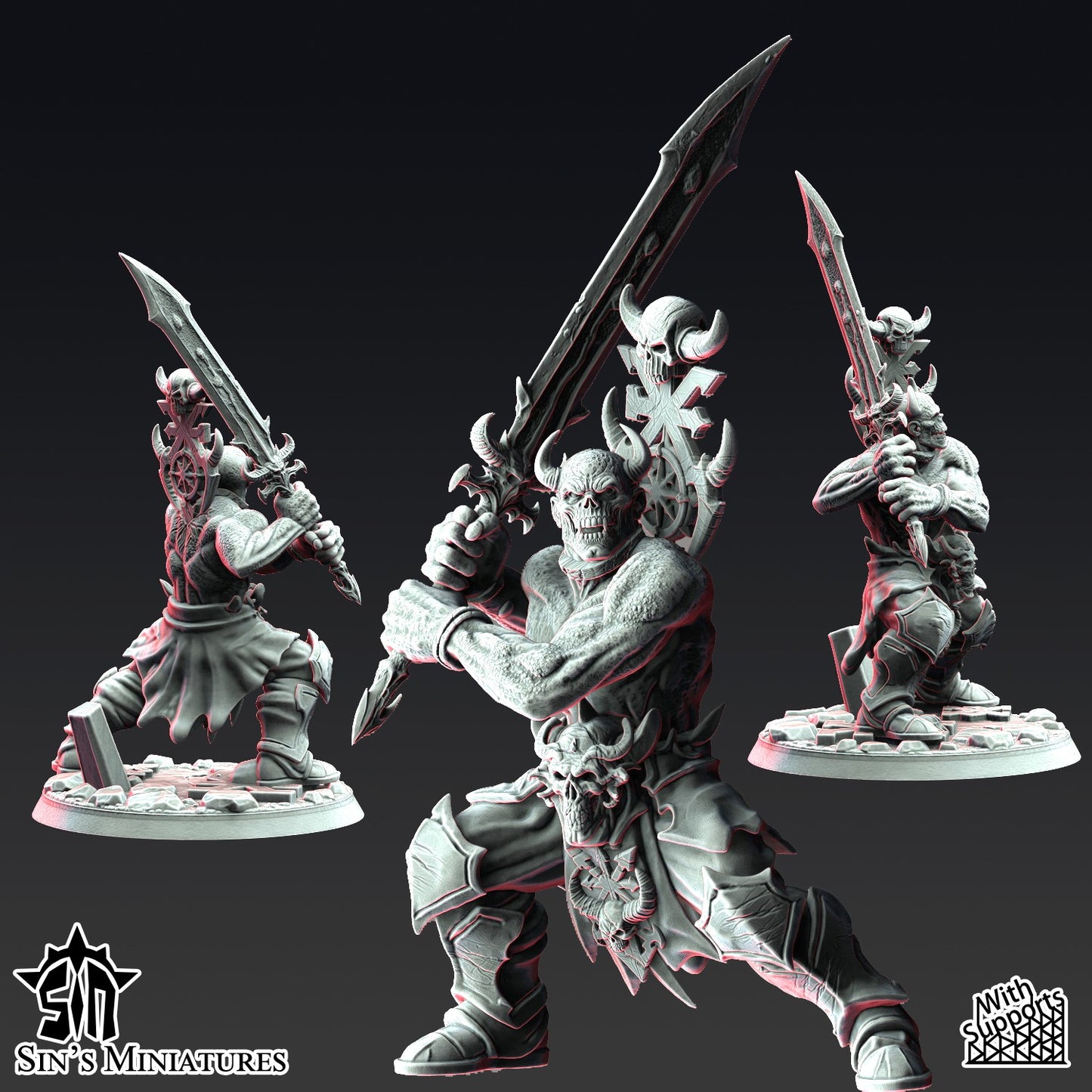 Miniatura Los Segadores de Calaveras Reinos del Caos resina 32mm sin pintar - Drakholm