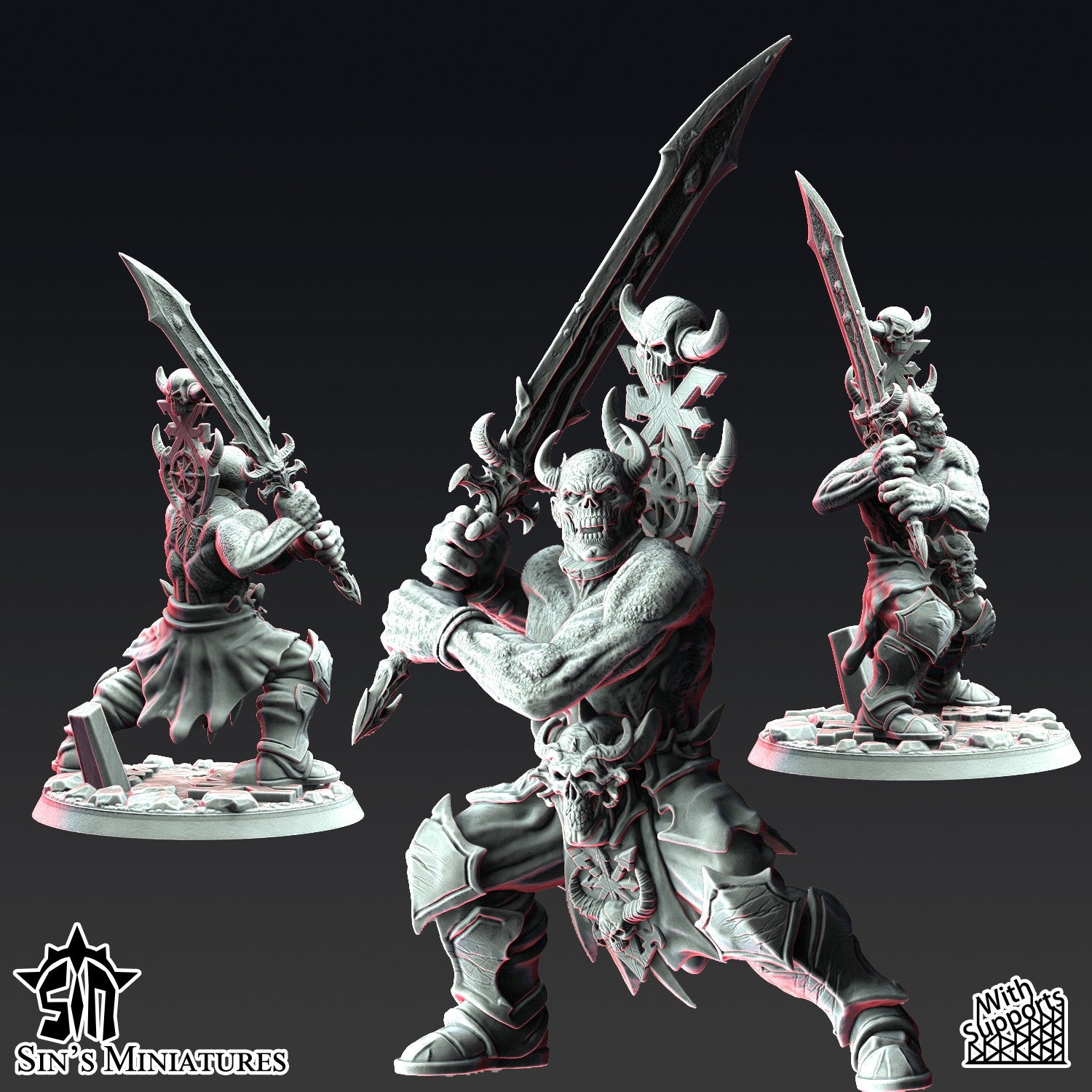 Miniatura Los Segadores de Calaveras Reinos del Caos resina 32mm sin pintar - Drakholm