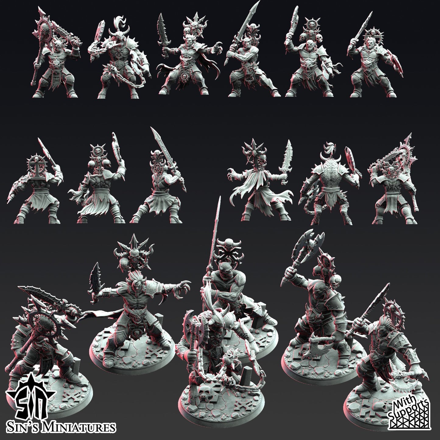 Miniatura Los Segadores de Calaveras Reinos del Caos resina 32mm sin pintar - Drakholm