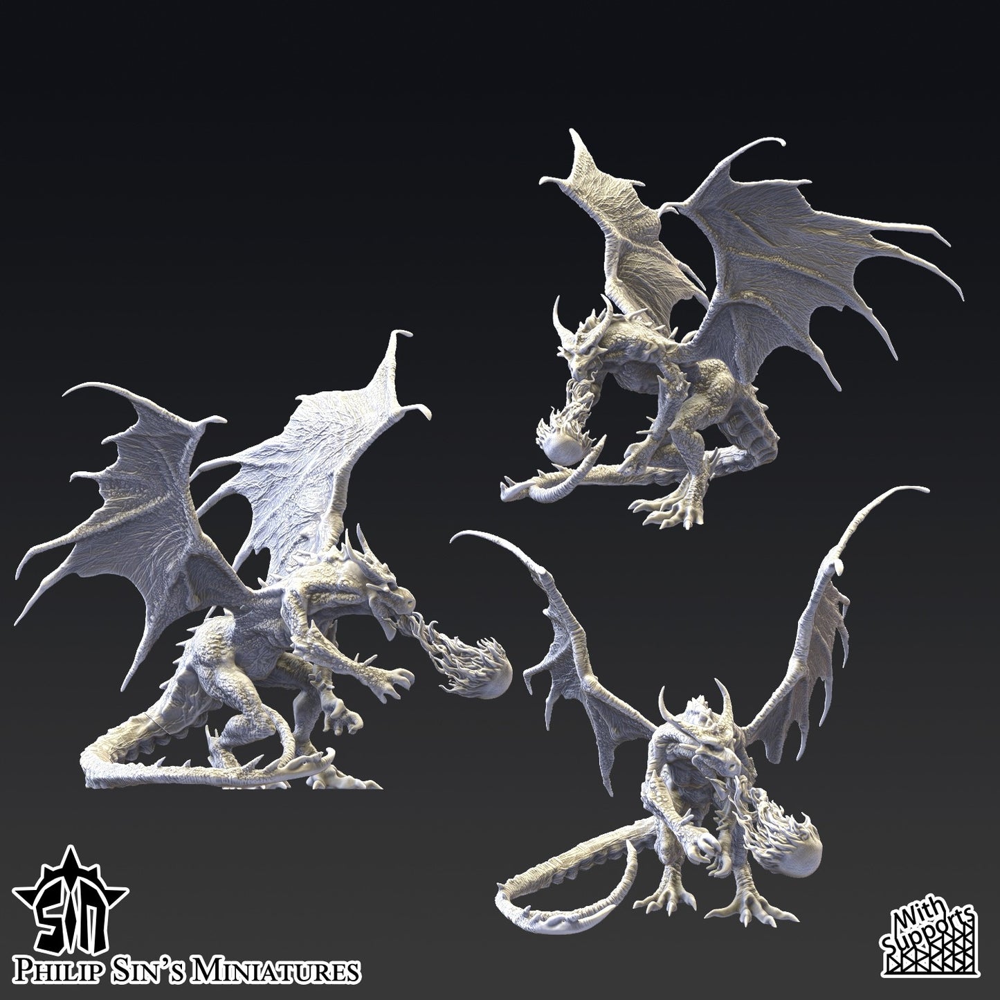Miniatura El Dragón de la Distorsión Reinos del Caos resina 32mm sin pintar - Drakholm