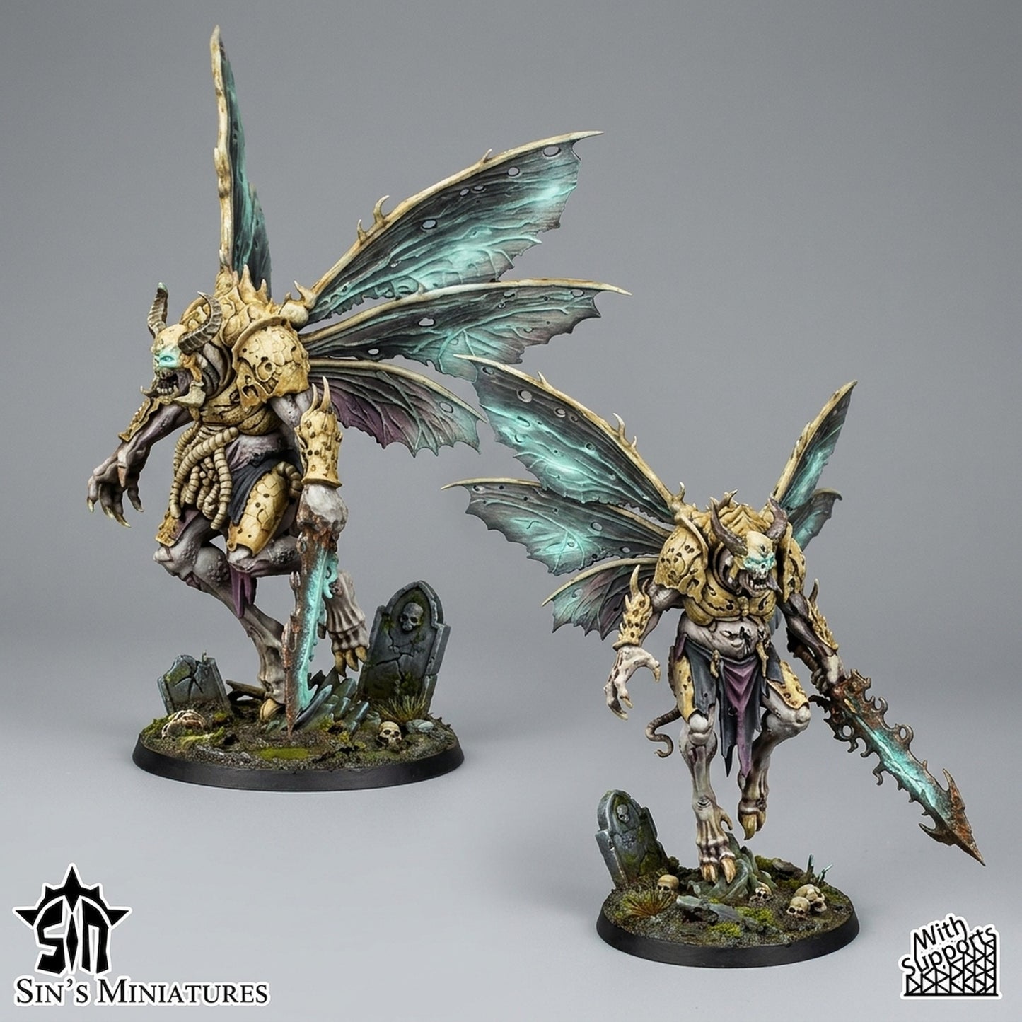 Miniatura Príncipes Demoniacos Alados de la Plaga Reinos del Caos resina 32mm sin pintar - Drakholm