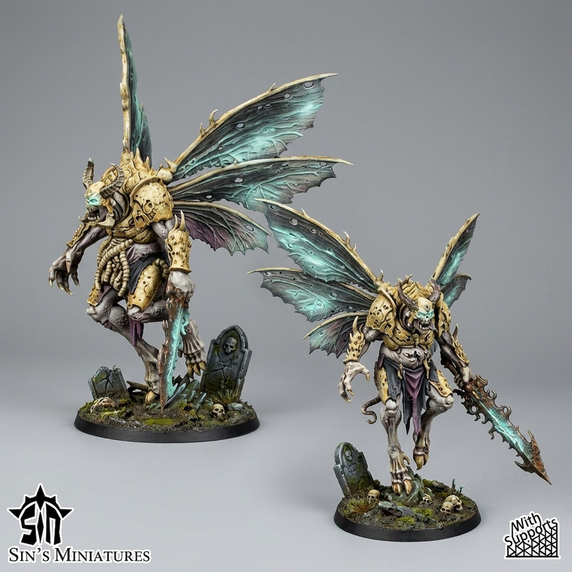 Miniatura Príncipes Demoniacos Alados de la Plaga Reinos del Caos resina 32mm sin pintar - Drakholm