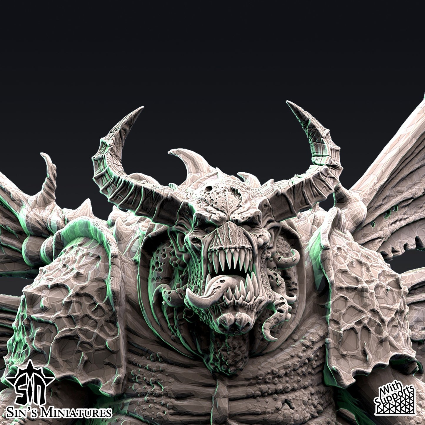 Miniatura Príncipes Demoniacos Alados de la Plaga Reinos del Caos resina 32mm sin pintar - Drakholm
