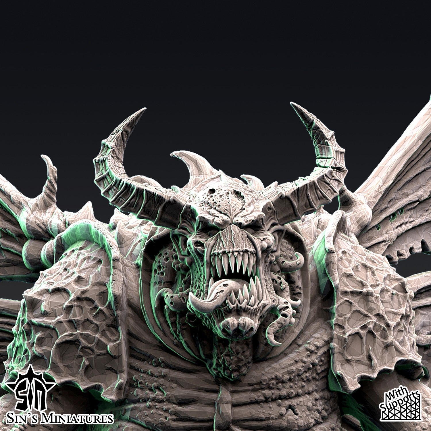 Miniatura Príncipes Demoniacos Alados de la Plaga Reinos del Caos resina 32mm sin pintar - Drakholm