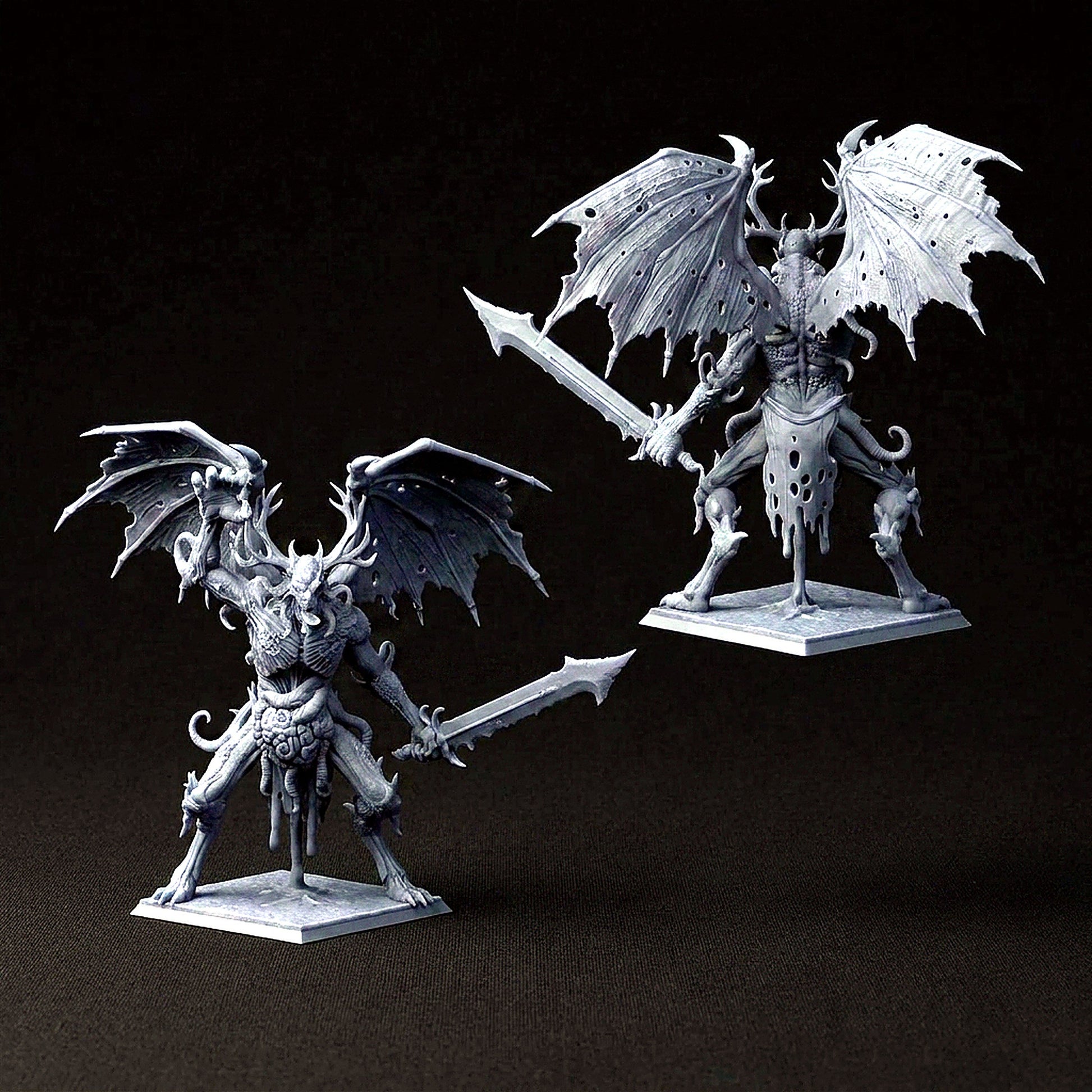 Miniatura Príncipes Demoniacos Alados de la Plaga Reinos del Caos resina 32mm sin pintar - Drakholm